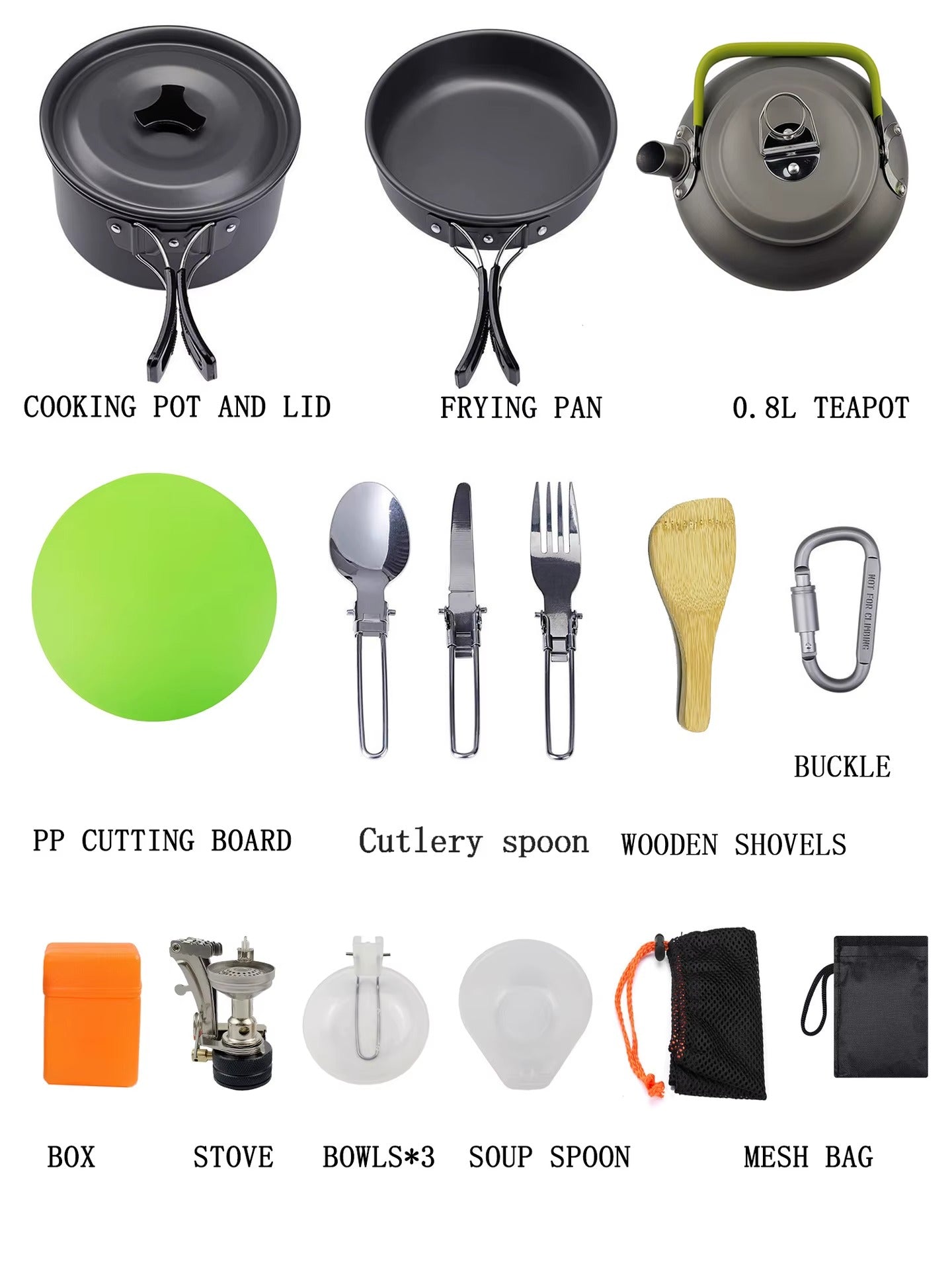 CoreForceLife™Camping Durable Aluminum pot 2-3 person set