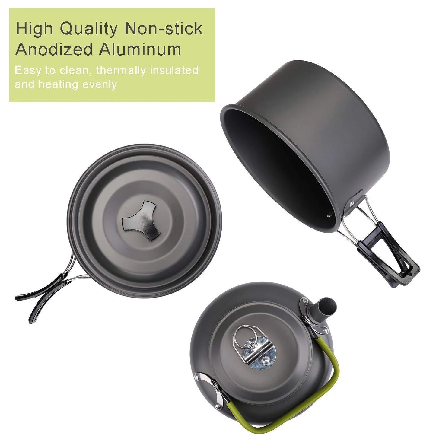 CoreForceLife™Camping Durable Aluminum pot 2-3 person set
